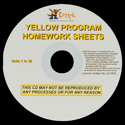 Yellow Homework Sheets CD