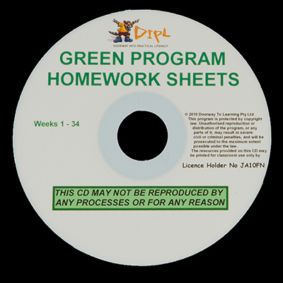 Green Homework Sheets CD